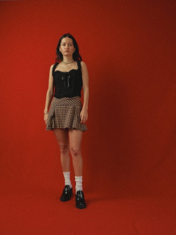 Vintage Vivienne Westwood Red Label Yellow Check Skirt Size 2 XS-S