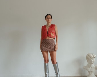 Antique Japanese Faded Red Silk Vest