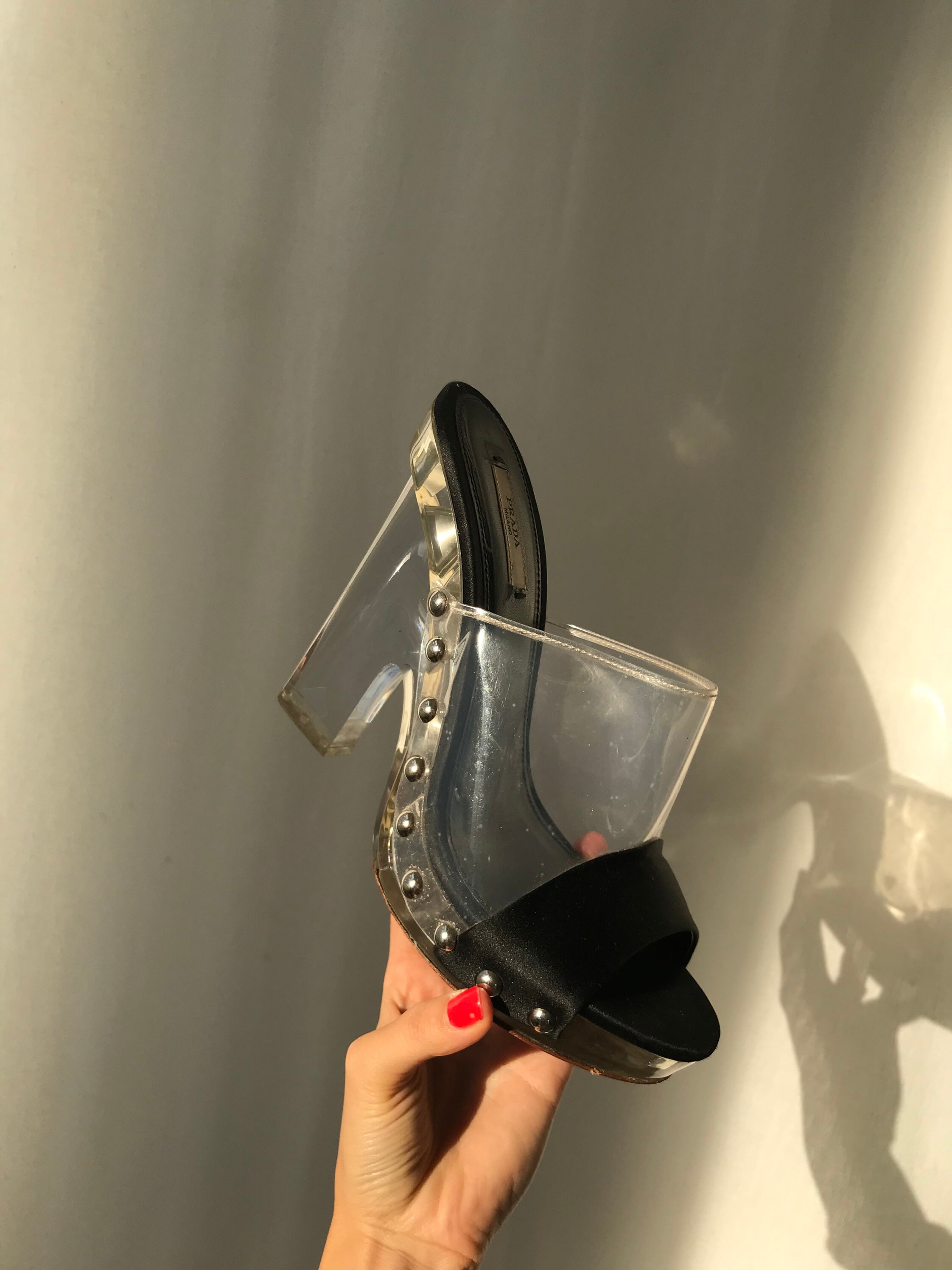 2010 Runway Prada Clear Plastic Studded Stripper Heels 38 - Etsy UK