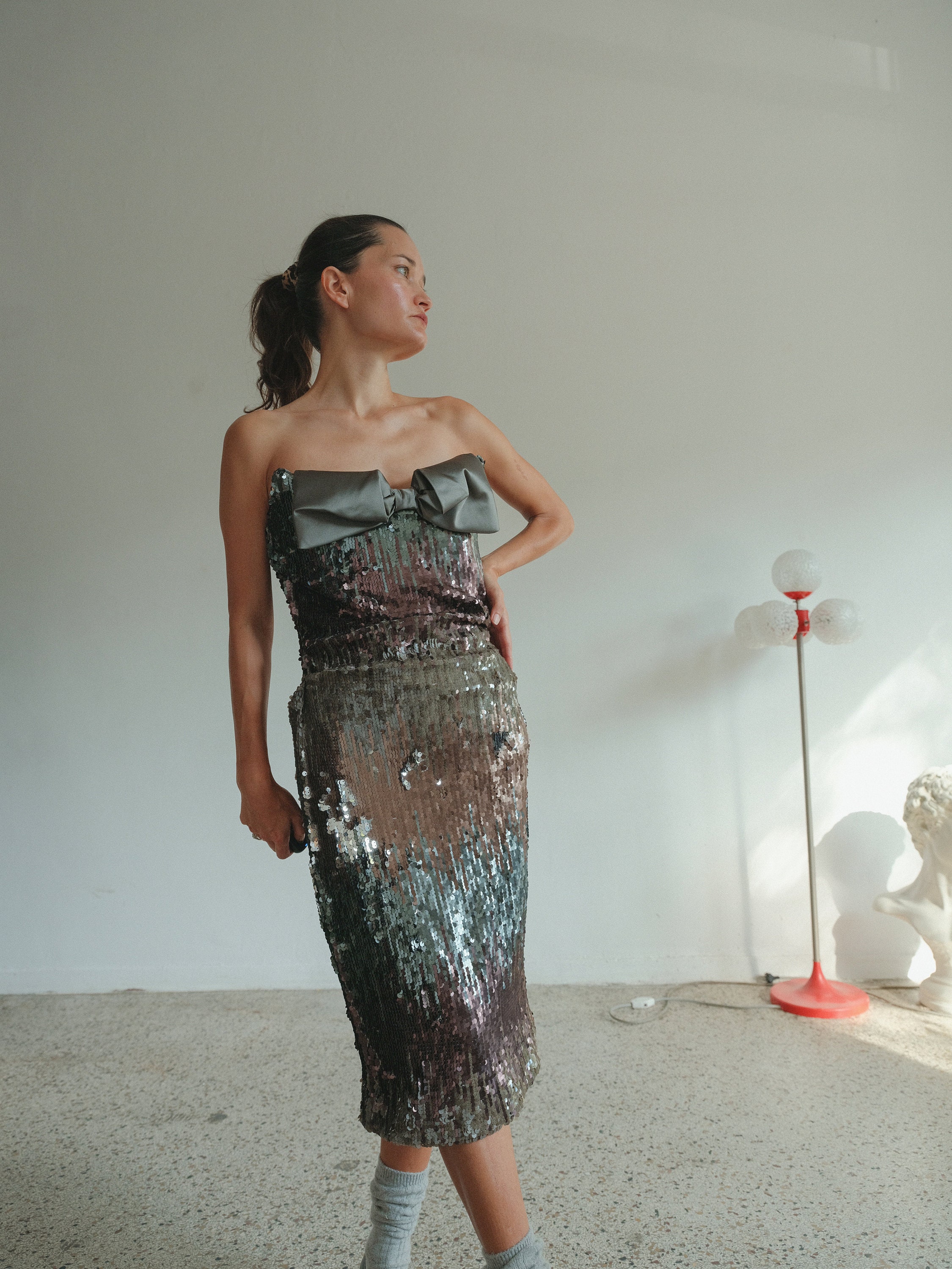 Y2K Vivienne Westwood Sequin Corset Midi Dress - Bow Detail - Etsy Y2K Vivienne Westwood Sequin Corset Midi Dress - Bow Detail - Etsy