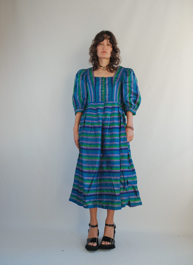 The Puffiest Puff Sleeve True Vintage Peasant Dress XS image 3