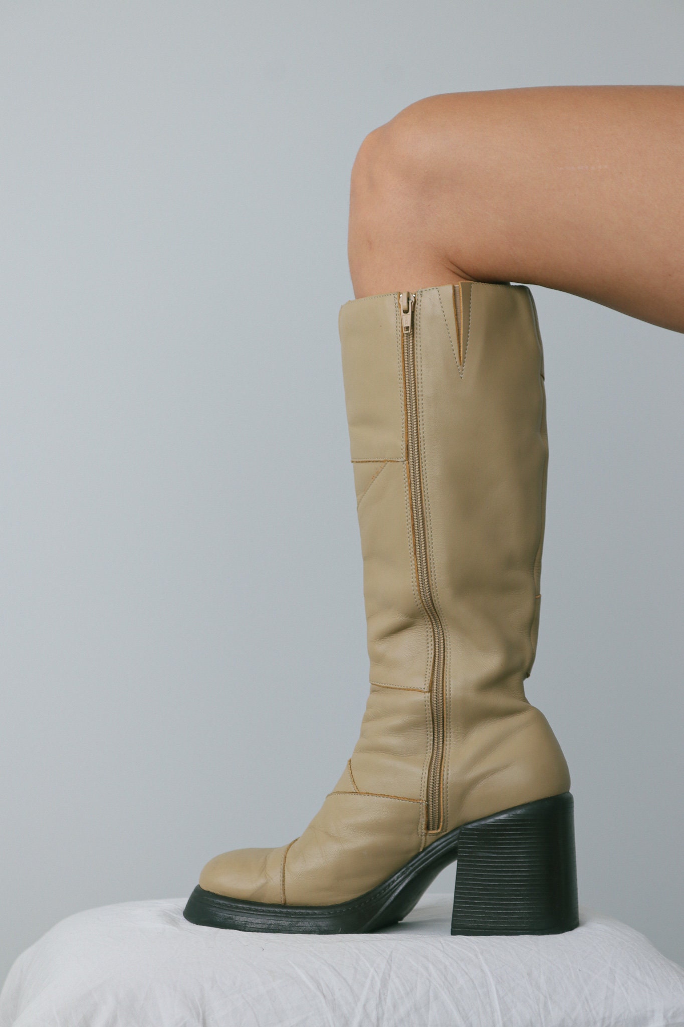 90s chunky knee high boots