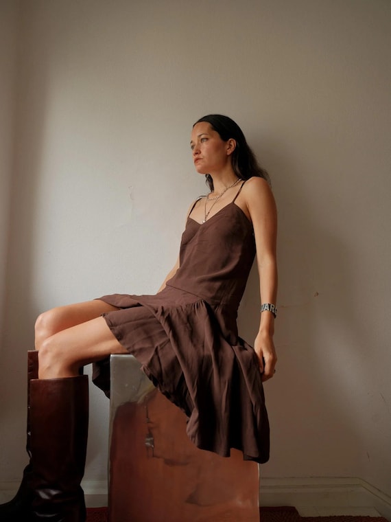 Vintage Moschino Cheap & Chic Brown Drop Waist Dress M - Etsy
