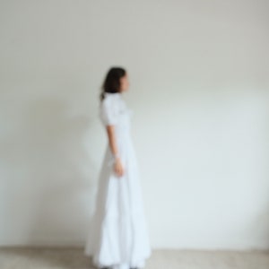 True Vintage White Cotton Anglaise Puff Sleeve Dress image 3