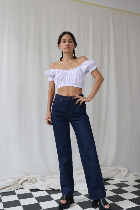 Exceptional True Vintage 70s Wide Leg Indigo Jeans