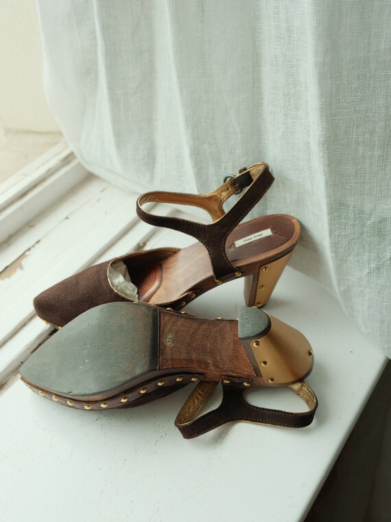 Miu Miu Gold Studded Clog Mules - image 2