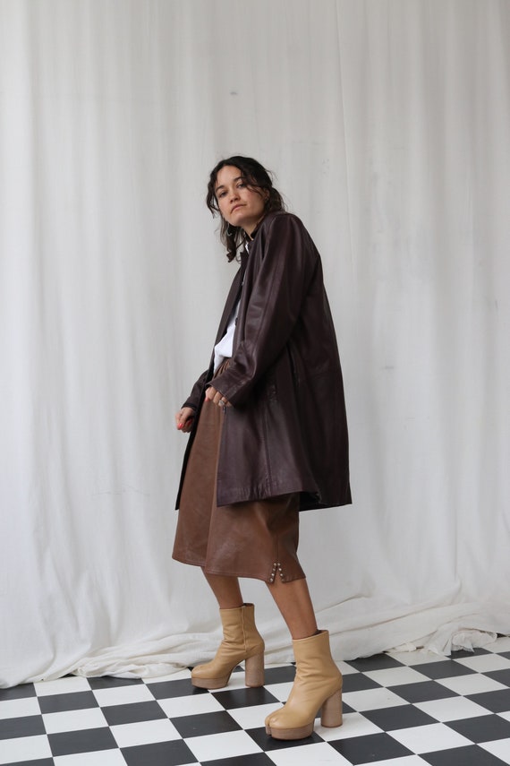 Fabulous Caramel Brown Leather Culottes Shorts wit