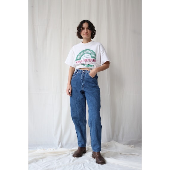 True vintage high waisted wide leg straight jeans
