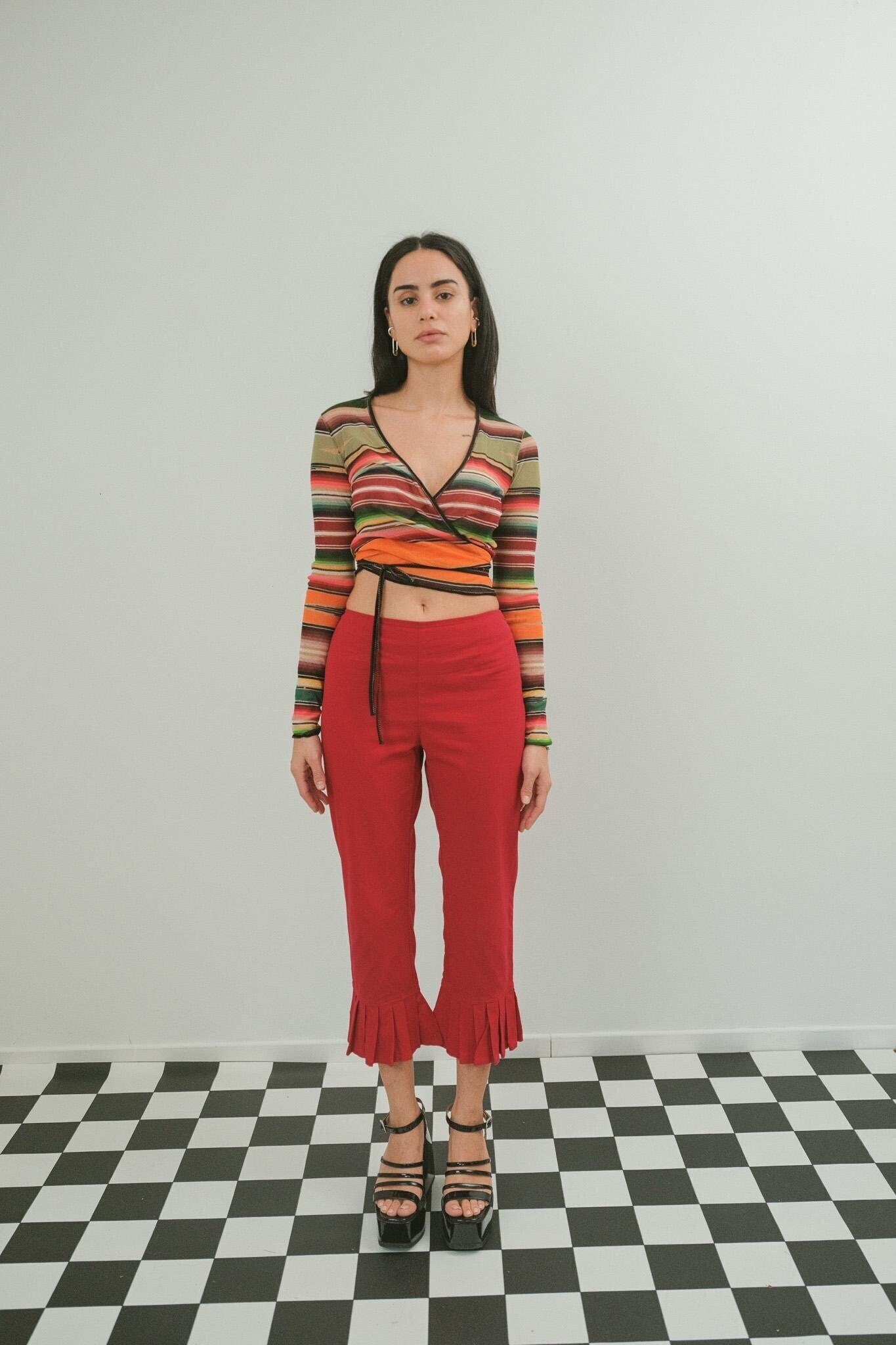 【送料&関税込】Moschino Crepe Flared Pants Moschino Cheap and Chic Striped Flared Pants | eBay