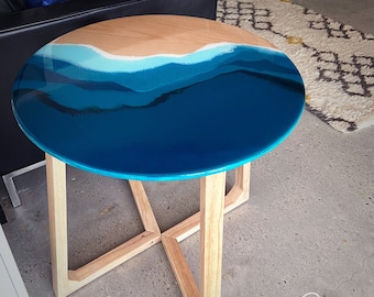 Functional Art  -  Resin Wooden Side Table