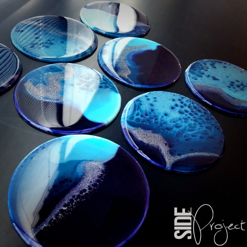 Resin Art Coasters Set of 6 BY COMMISSION Etsy