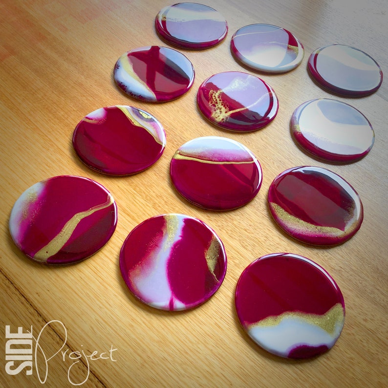 Resin Art Coasters Set of 6 BY COMMISSION Etsy