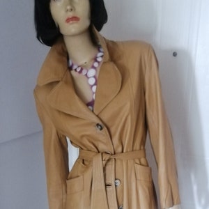 Cream Leather Coat Etsy Canada