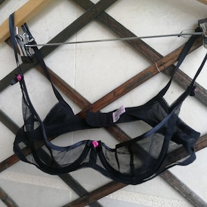 Original 90s Agent provocateur open see through mesh, Nylon unused Black bra 36B UK 95B fr Eu 80B