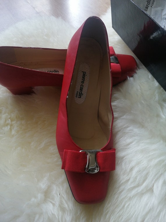 Original 60s French Red leather dolly shoes still… - image 10