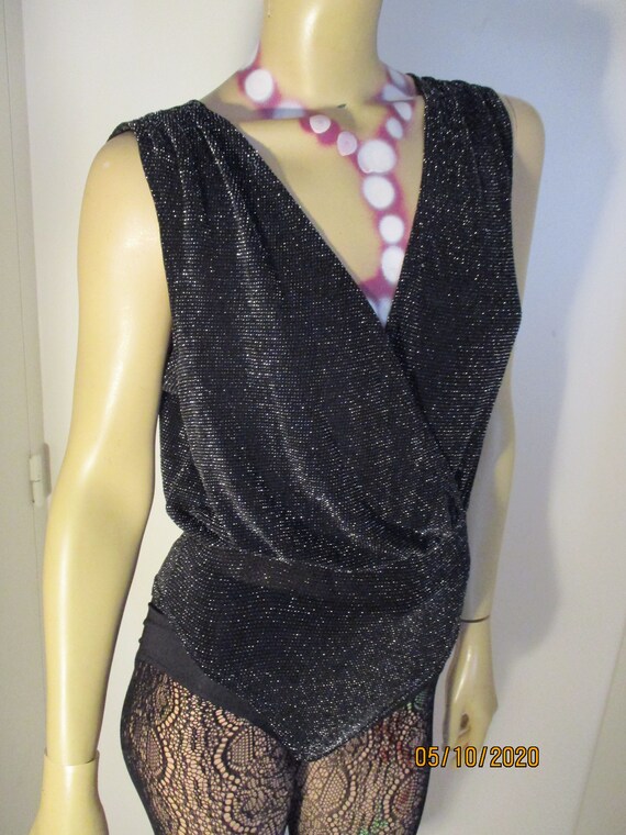 Vintage 1980S Metallic Leotard /All in One Catsui… - image 3