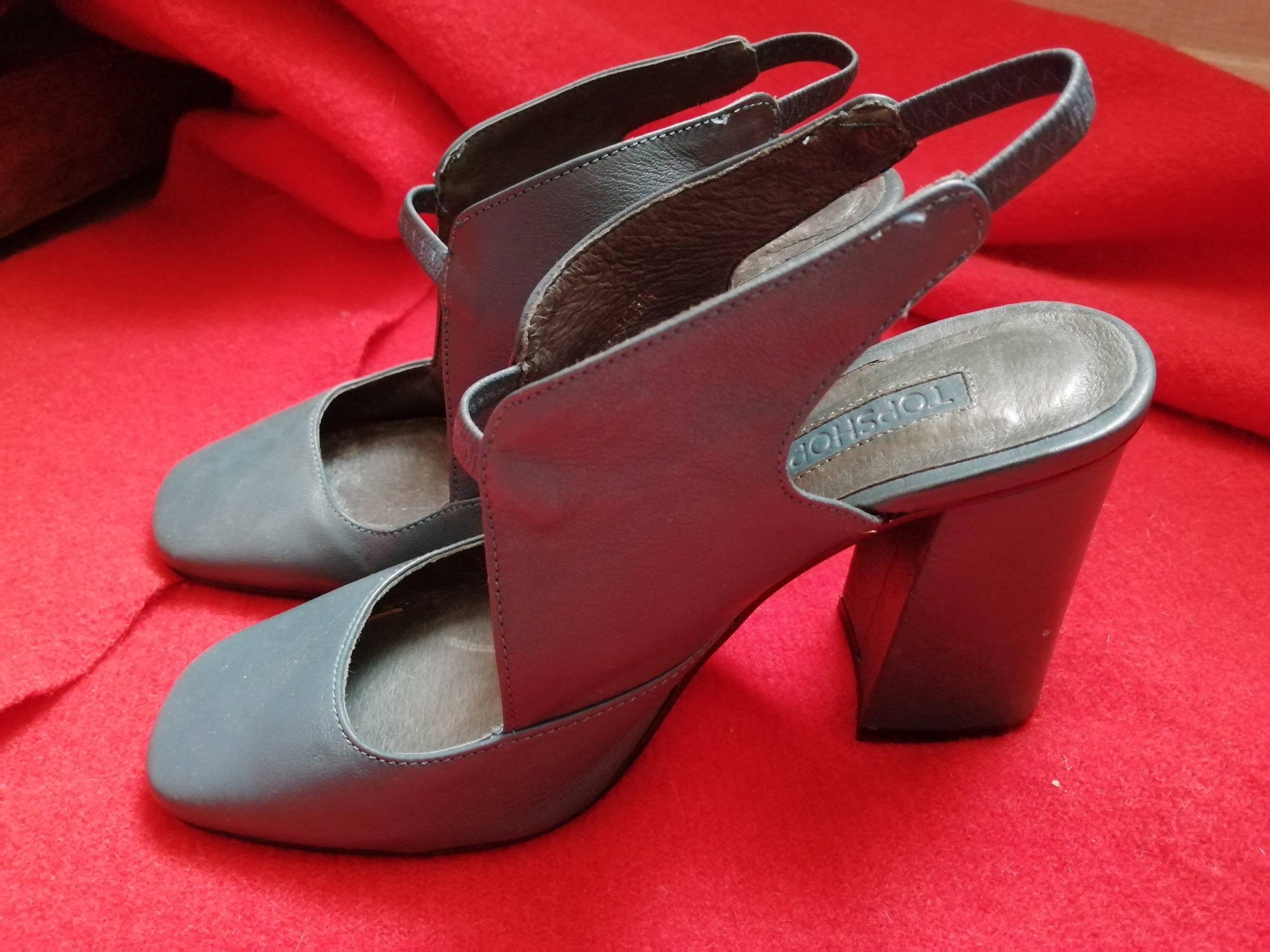 Amazing Topshop Sling Back Block Heels Size 6 39 Etsy Israel