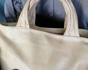 CATHERINE PARRA コラージュバッグ 90s Catherine Parra Cream Leather Used Cross Over, Shoulder