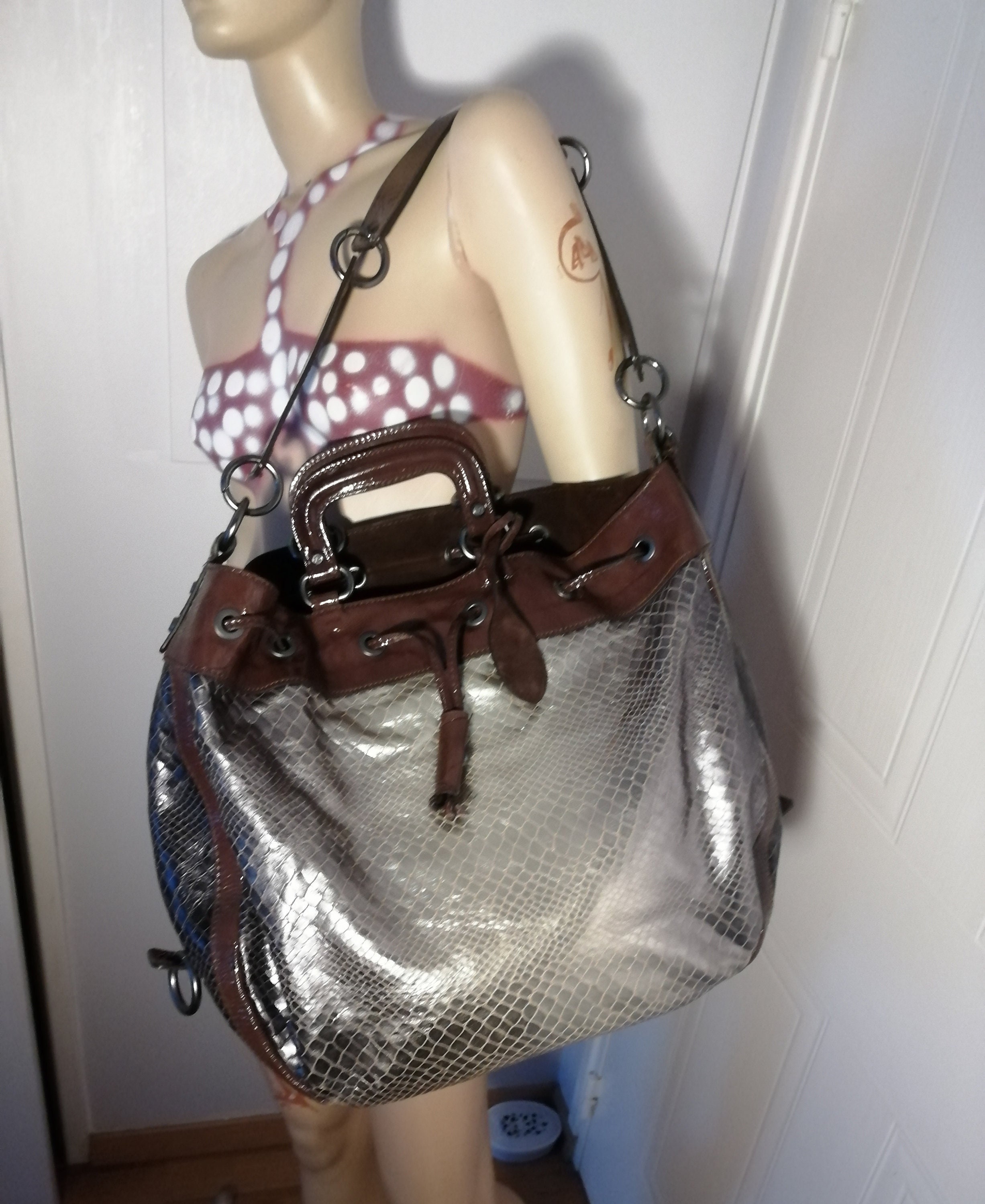 Real Francesco Biasia Special Edition Gold Brown Leather Snake