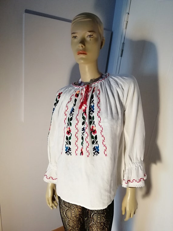 Vintage 70s/80s Folklore, Romanian, Thick cotton,… - image 7