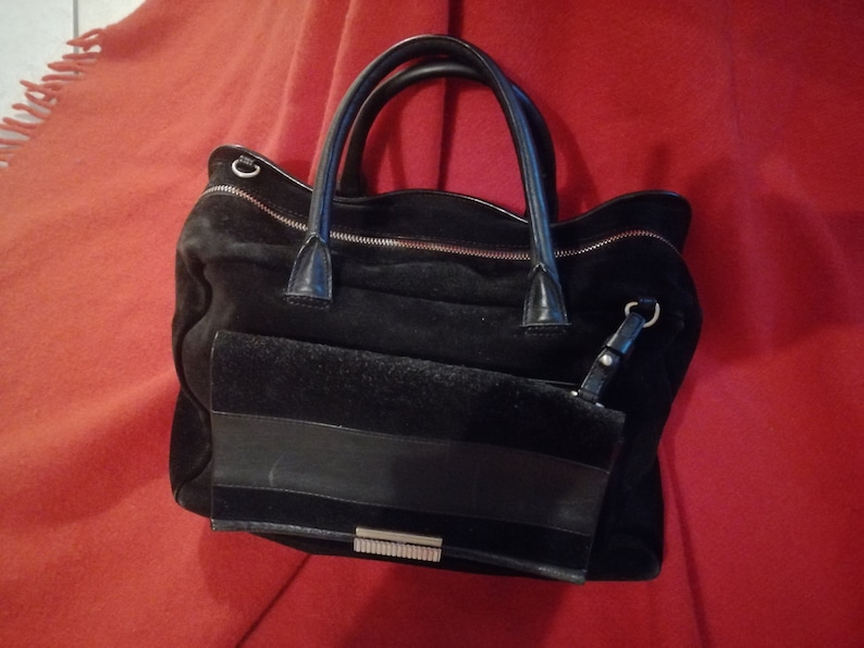 A Hand Bag by French designer Maje with Added small purse Made from Thick Suede image 2