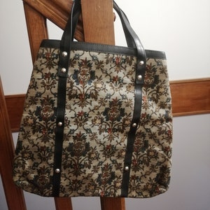 Vintage 1960s/70s Large Real Carpet/Tapestry Bag mint condition image 8