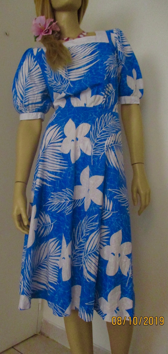 Vintage 1950S,Tiki/Hawaiian/Rockabilly,Cotton Flo… - image 3