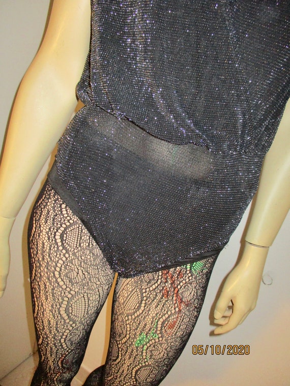 Vintage 1980S Metallic Leotard /All in One Catsui… - image 4