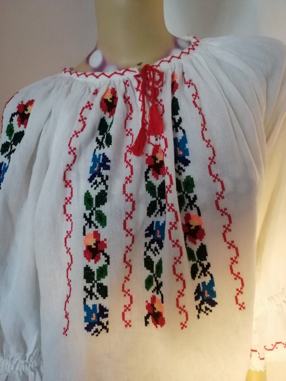 Vintage 70s/80s Folklore, Romanian, Thick cotton,… - image 4