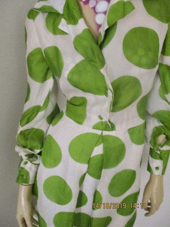 Robe Vintage Who's That Girl – Style Années 70, Manches Courtes – Taille 36, En Viscose Verte – Neuf Avec étiquettes