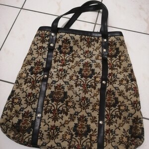 Vintage 1960s/70s Large Real Carpet/Tapestry Bag mint condition image 10