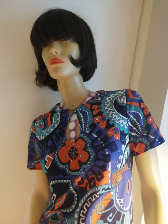 Vintage 1970s maxi psychedelic dress size med - image 2