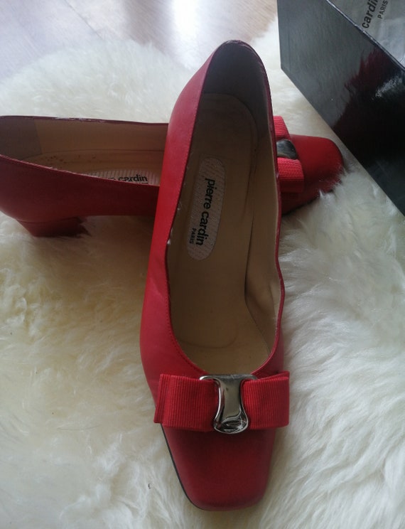 Original 60s French Red leather dolly shoes still… - image 3