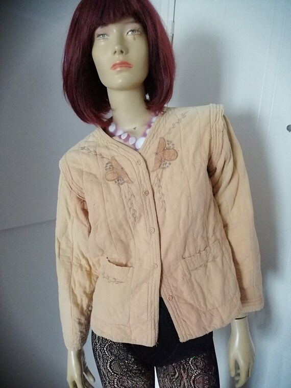 Vintage 70’s Hamdmade India Block Print Cotton Quilted Vest S