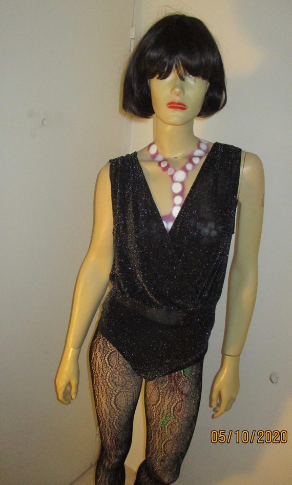 Vintage 1980S Metallic Leotard /All in One Catsui… - image 1