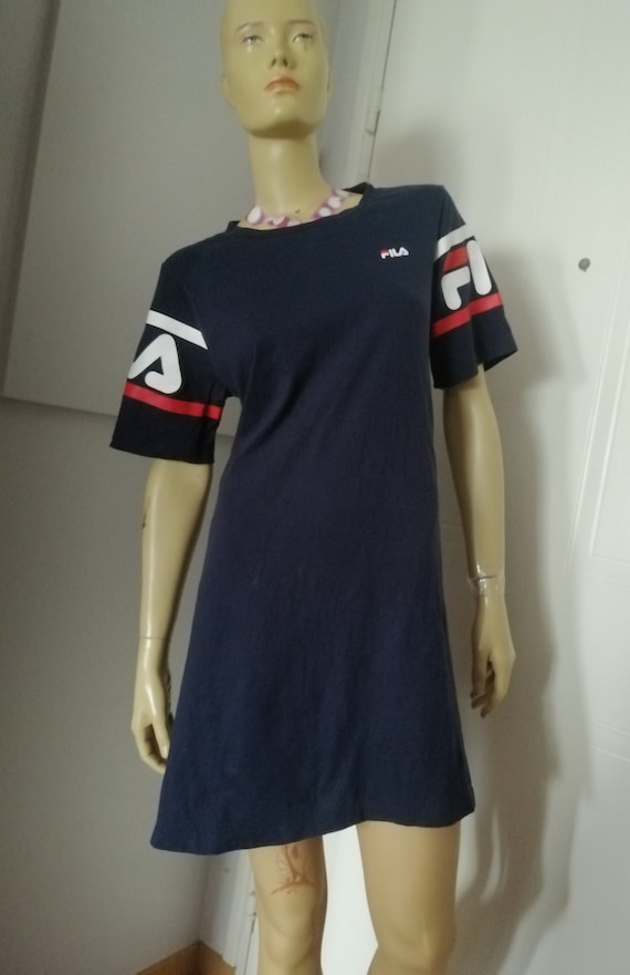 Vintage 90s Dark Blue Sport Dress by Fila in Mint Condition Size Medium Women 12/14 UK