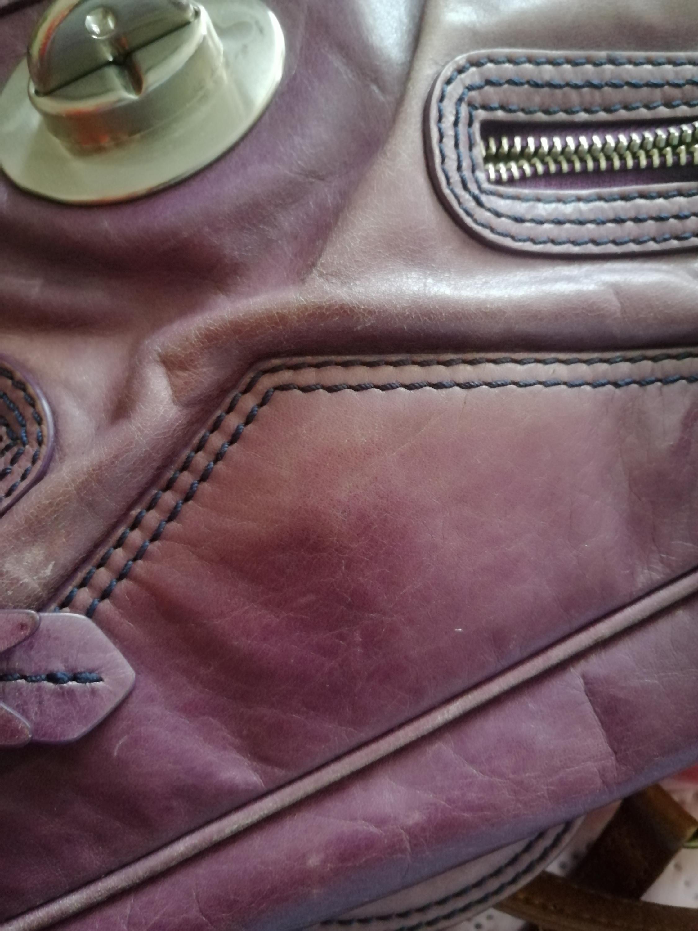 Vintage Kenzo Original Purple Leather Handbag, Wrist Shoulder Bag