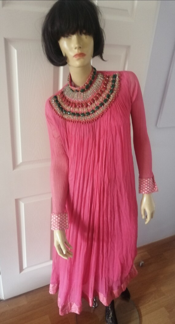 Amazing 1970s Original Indian kaftan, smock Boho,… - image 3