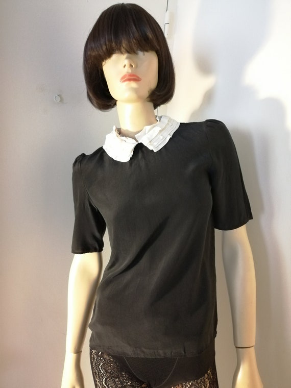 French design SANDRO Silk Blouse size small