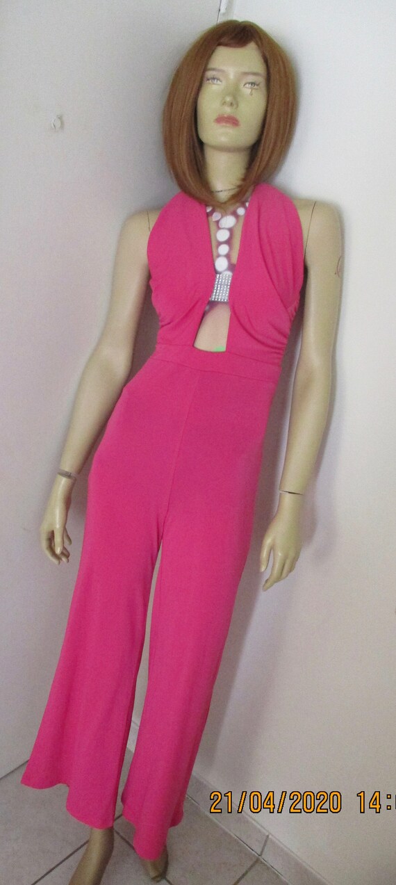 Vintage 1970S Studio 54 Pink Catsuit SIZE 8/10