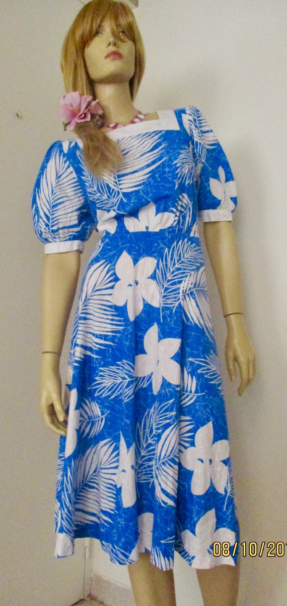 Vintage 1950S,Tiki/Hawaiian/Rockabilly,Cotton Flo… - image 2