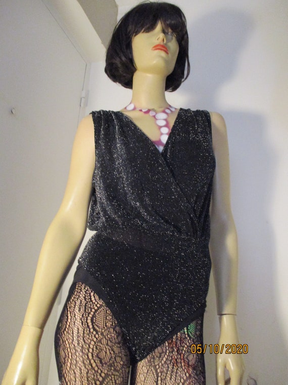 Vintage 1980S Metallic Leotard /All in One Catsui… - image 2