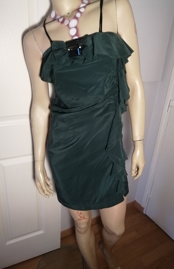 Vintage 1990's Silk Green Tight Fit Short Dress Size Small - Etsy