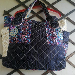 80s vintage Padded, Patch work, mix Colors satin handbag, Shoulder bag medium size shopping bag mint condition