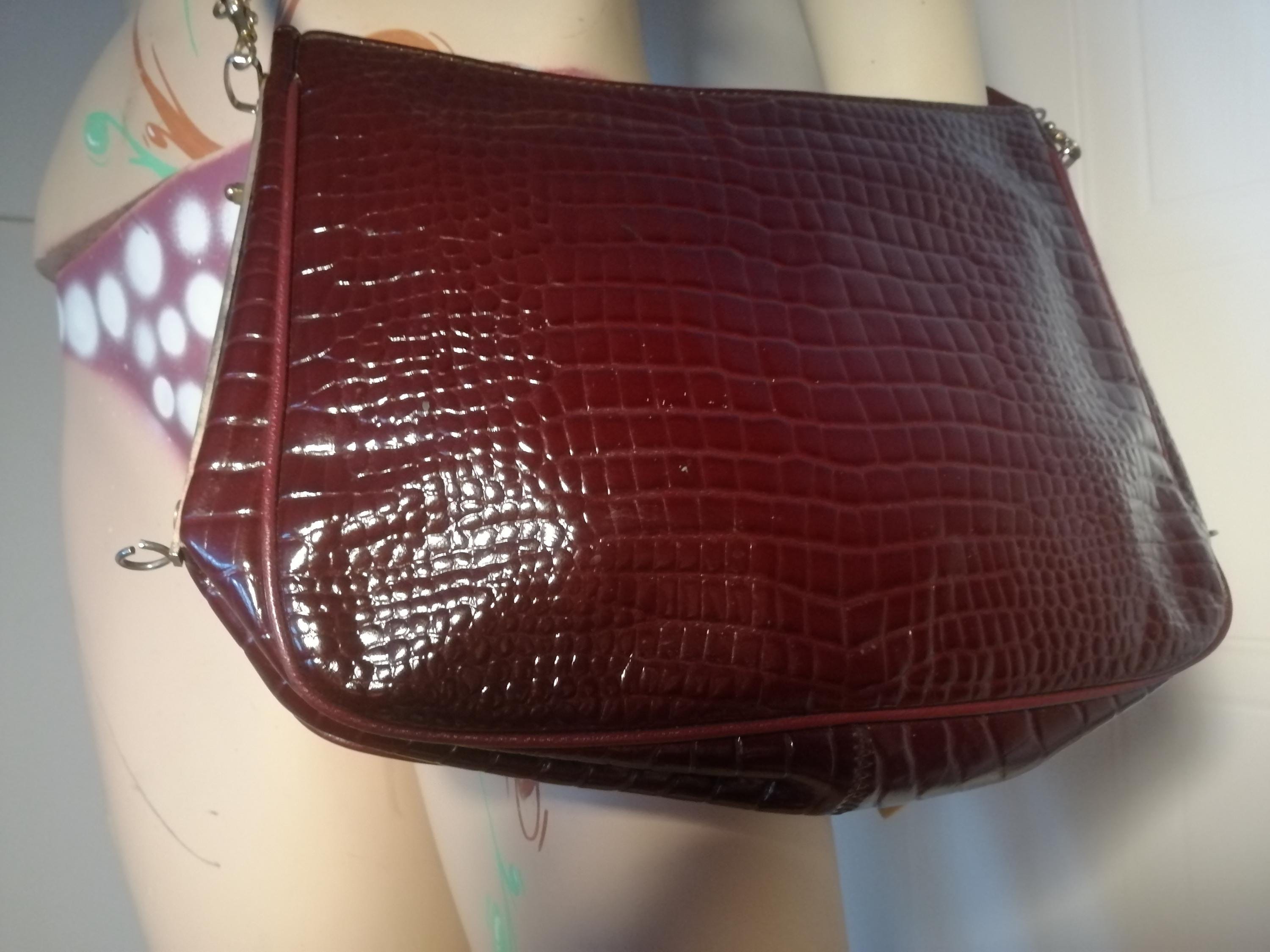 Vintage 1980s Original Genuine Leather Oxs Blood Snake Skin