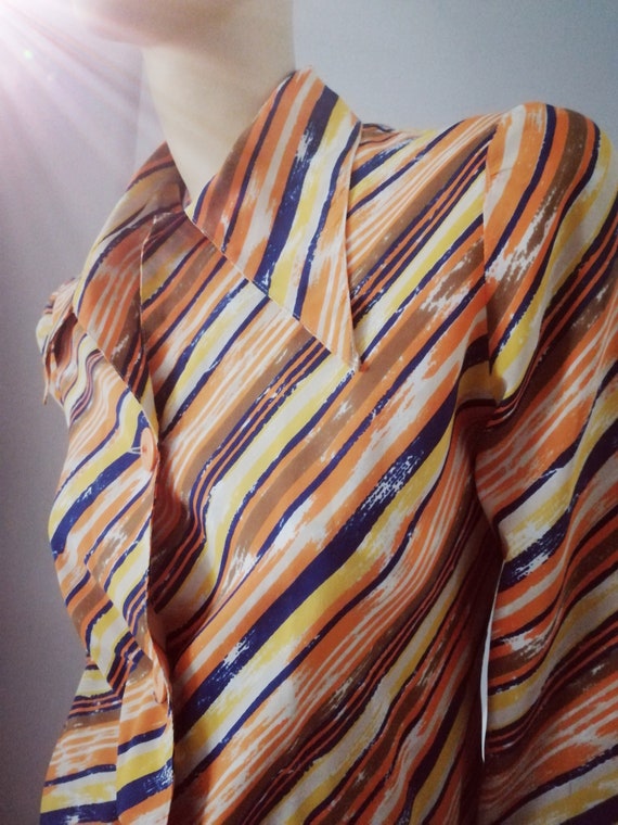 Vintage 1970s Silk /Rayon French blouse very big … - image 2