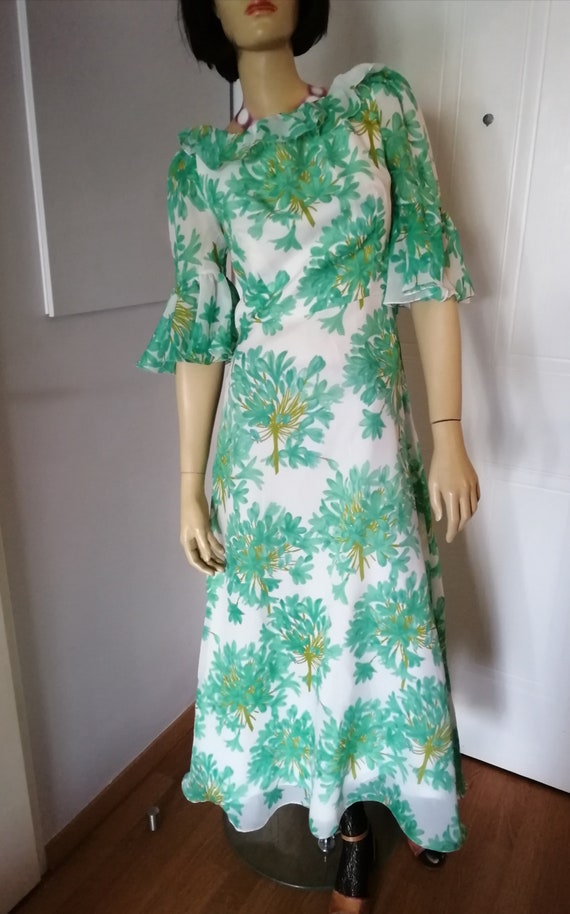 Vintage 1970s maxi summer dress with Bell sleeves 