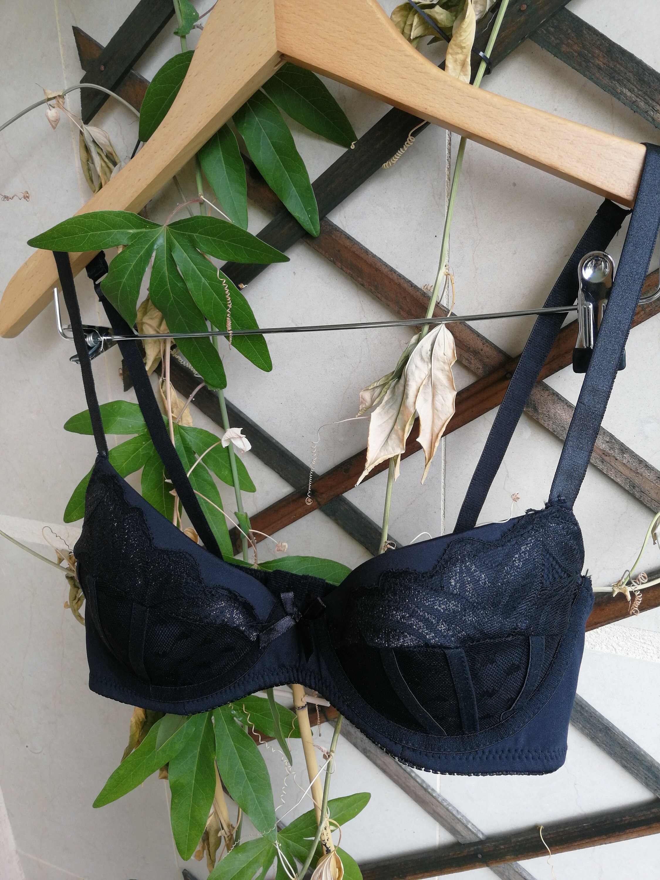 black net bra panty set