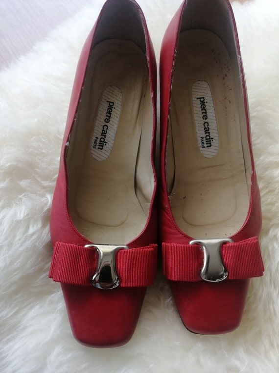 Original 60s French Red leather dolly shoes still… - image 7