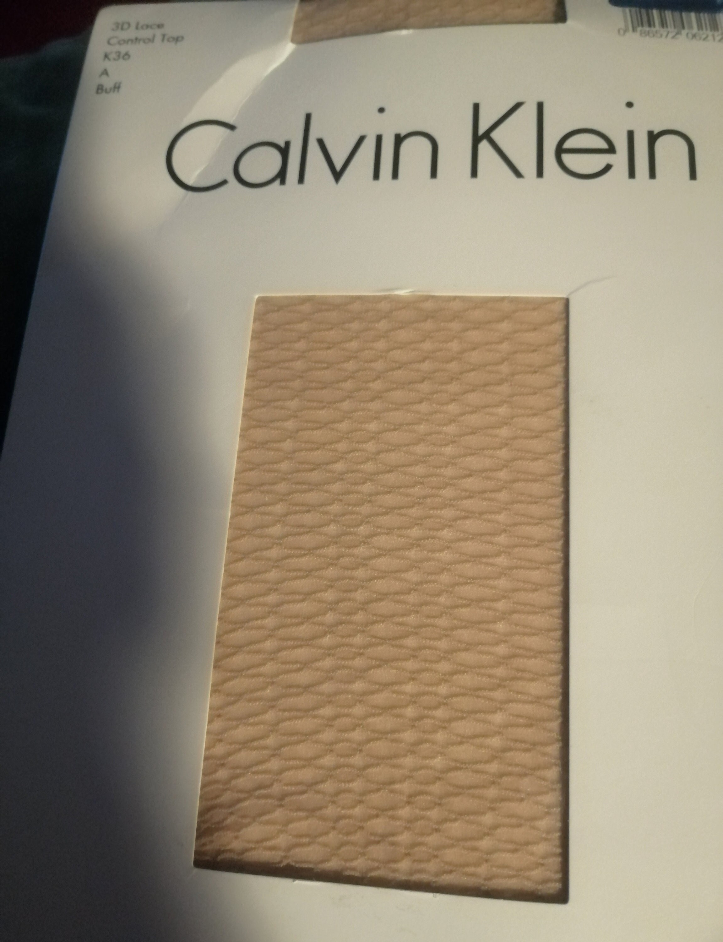 Calvin Klein Pantyhose Size C Ivory Fine Rib Control Top 916 Invisible Toe  Vintage 1990s 